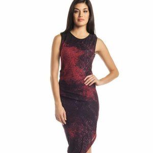 Halston Heritage Short Long Crew Jersey Dress